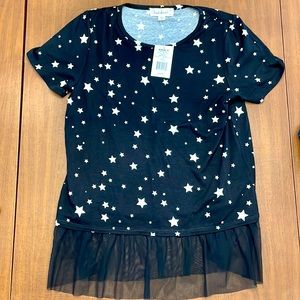Girls black with star shirt, size L Plus